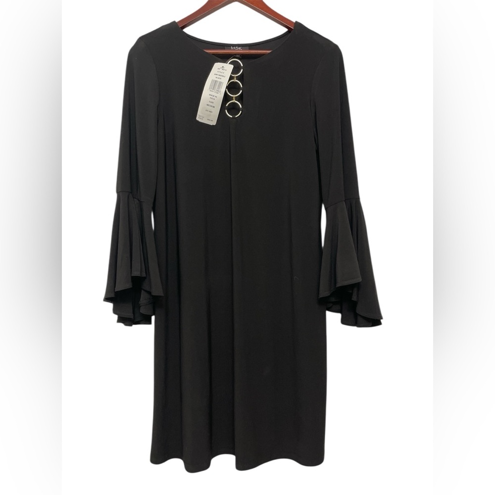 NWT MSK ($60USD) Black Flutter Sleeve Dress